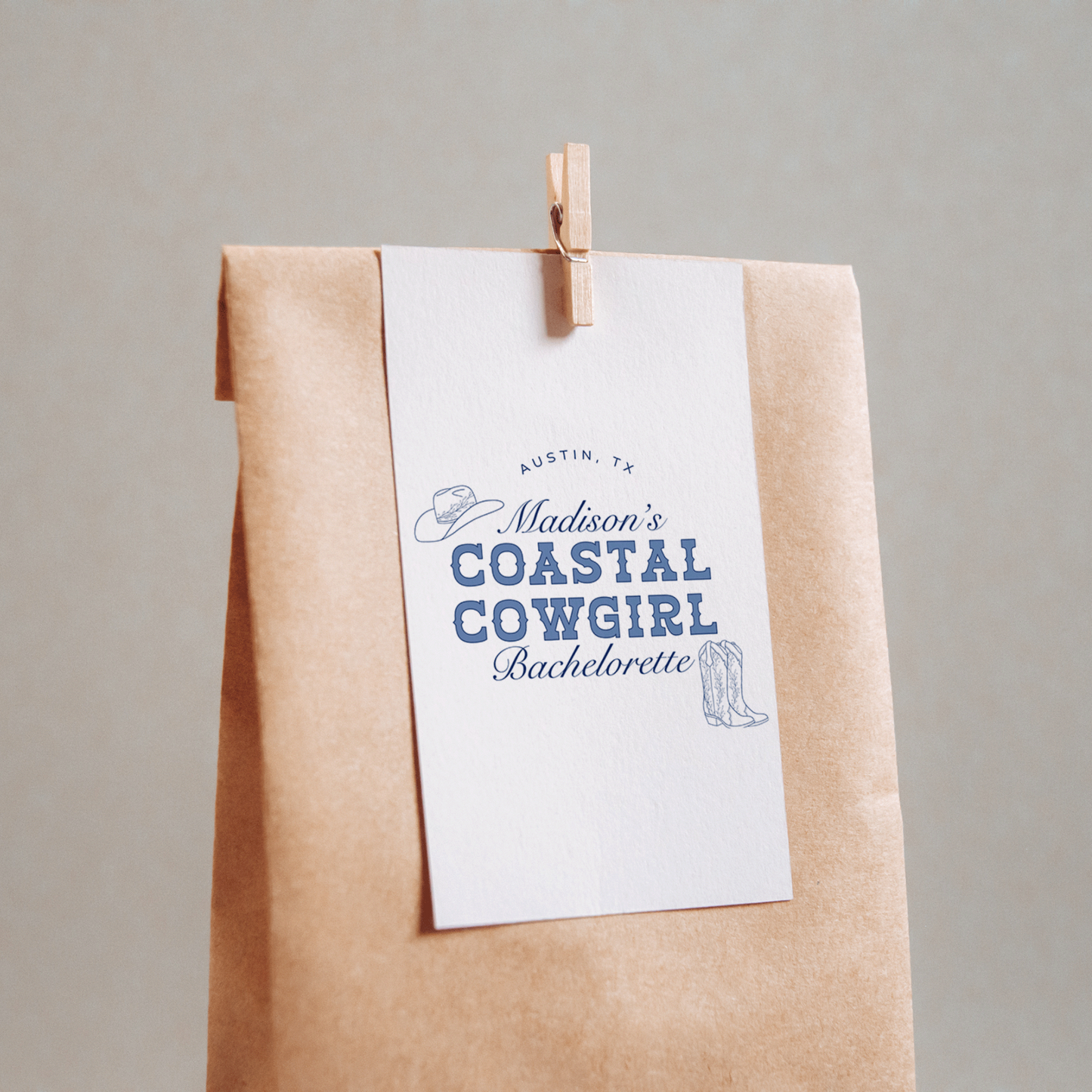 Coastal Cowgirl Bachelorette Party Gift Tag