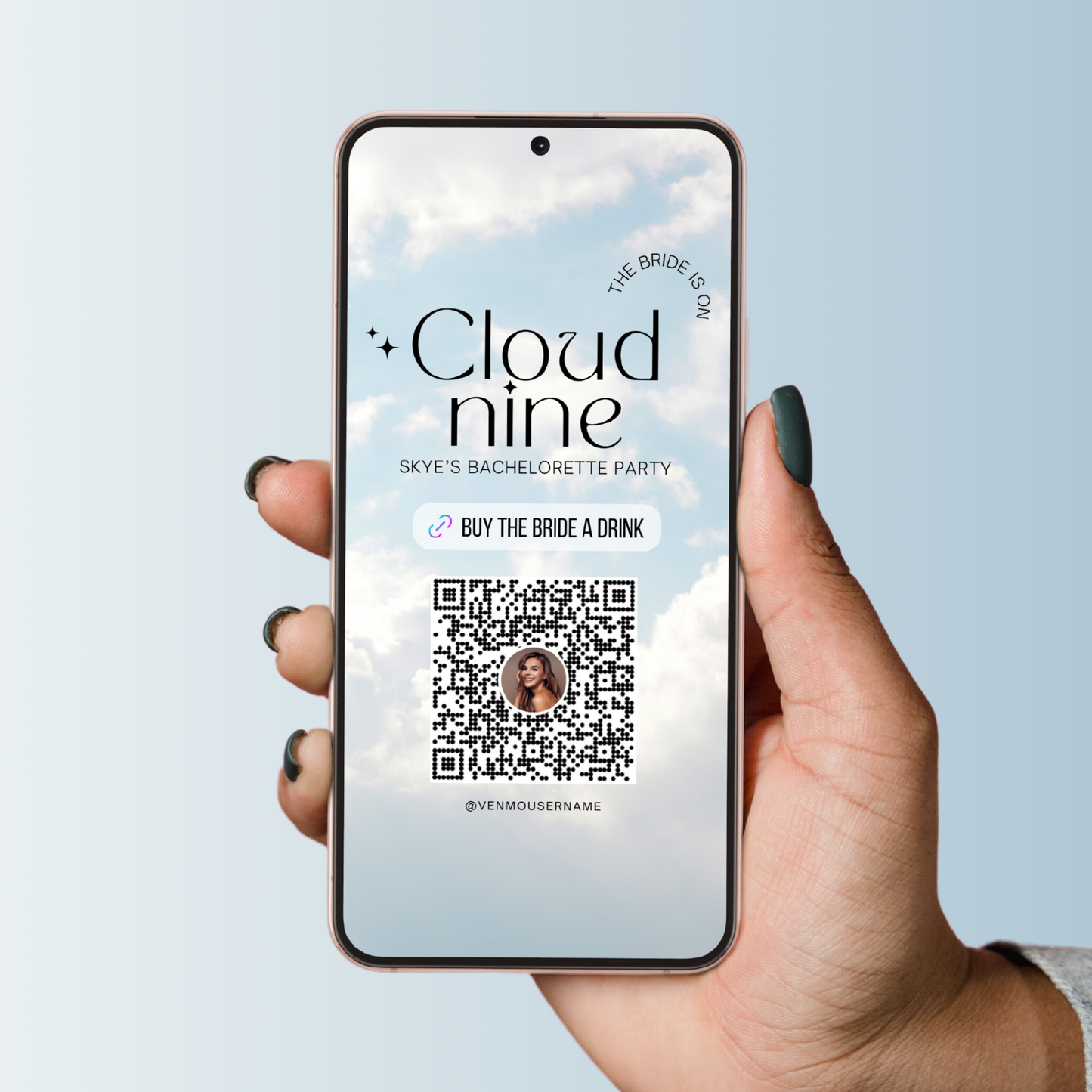 Bride on Cloud 9 Buy the Bride a Drink Template (Digital Download)