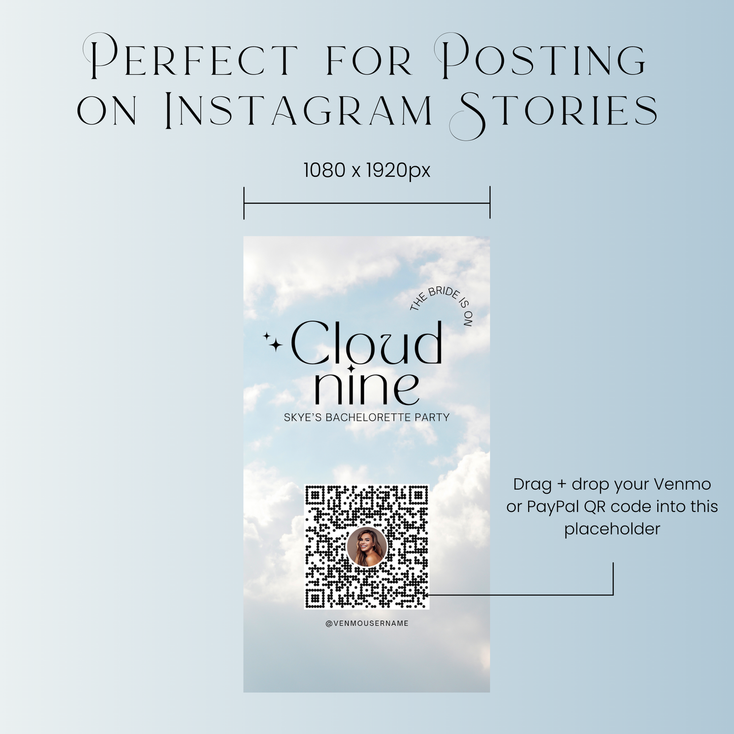 Bride on Cloud 9 Buy the Bride a Drink Template (Digital Download)