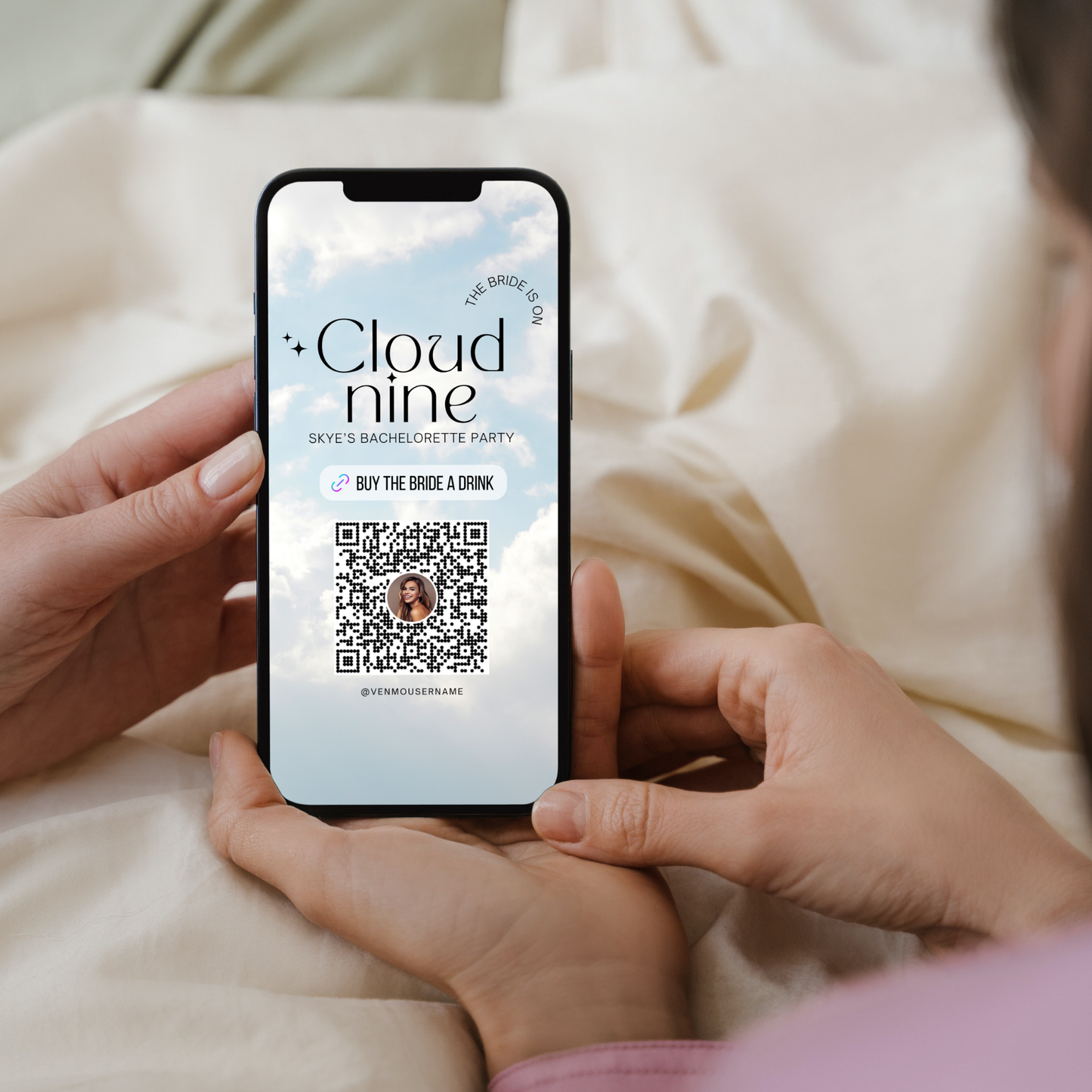 Bride on Cloud 9 Buy the Bride a Drink Template (Digital Download)