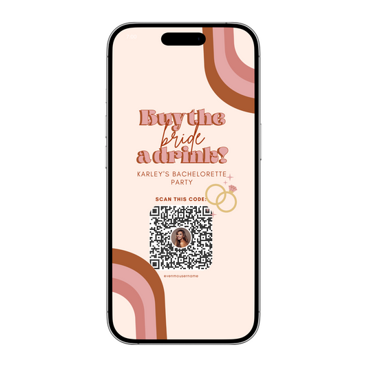 Retro Rainbow Buy the Bride a Drink Template (Digital Download)