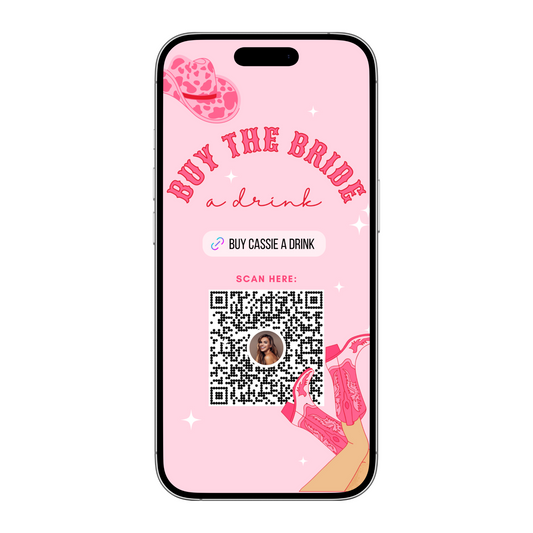 Pink Cowgirl Buy the Bride a Drink Template (Digital Download)