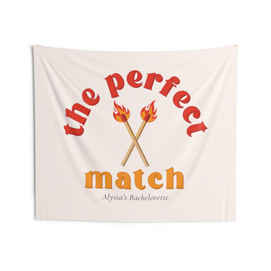 Perfect Match Bachelorette Party Banner - Red & Orange