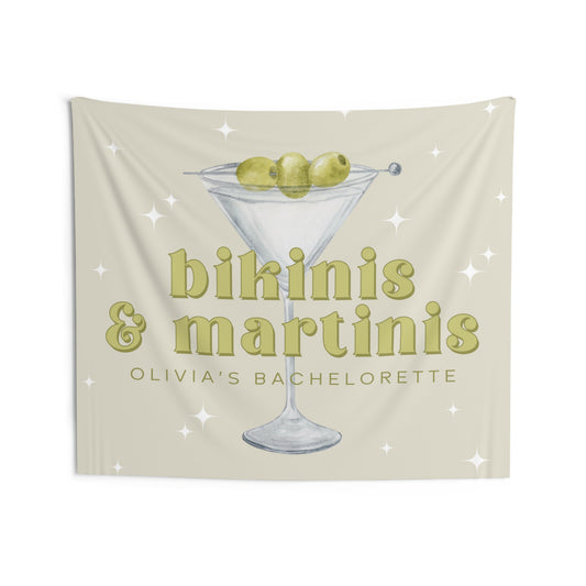 Bikinis & Martinis Bachelorette Banner - Dirty Martini