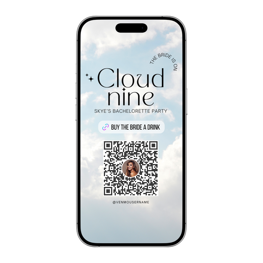 Bride on Cloud 9 Buy the Bride a Drink Template (Digital Download)