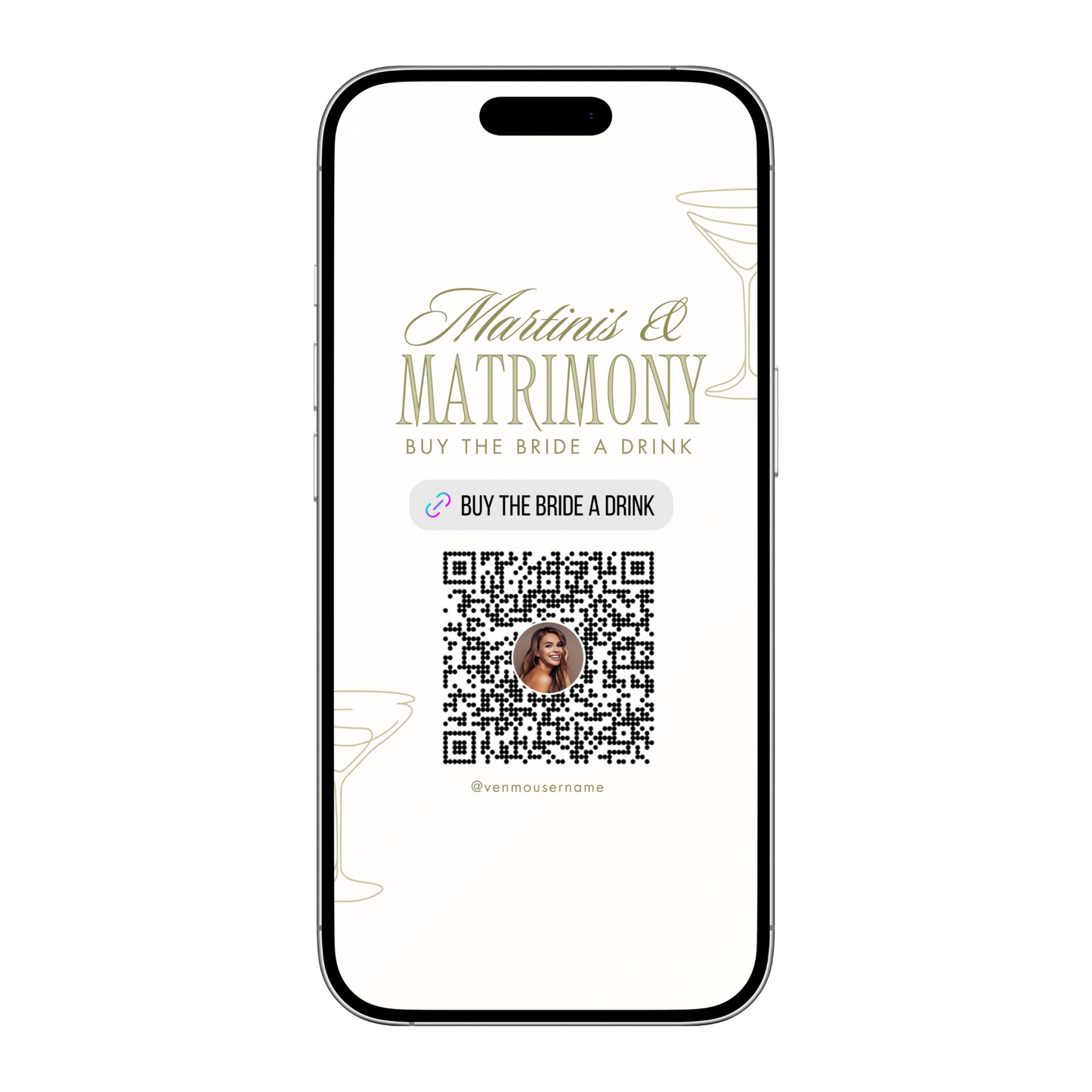 Martinis & Matrimony Buy the Bride a Drink Template (Digital Download)