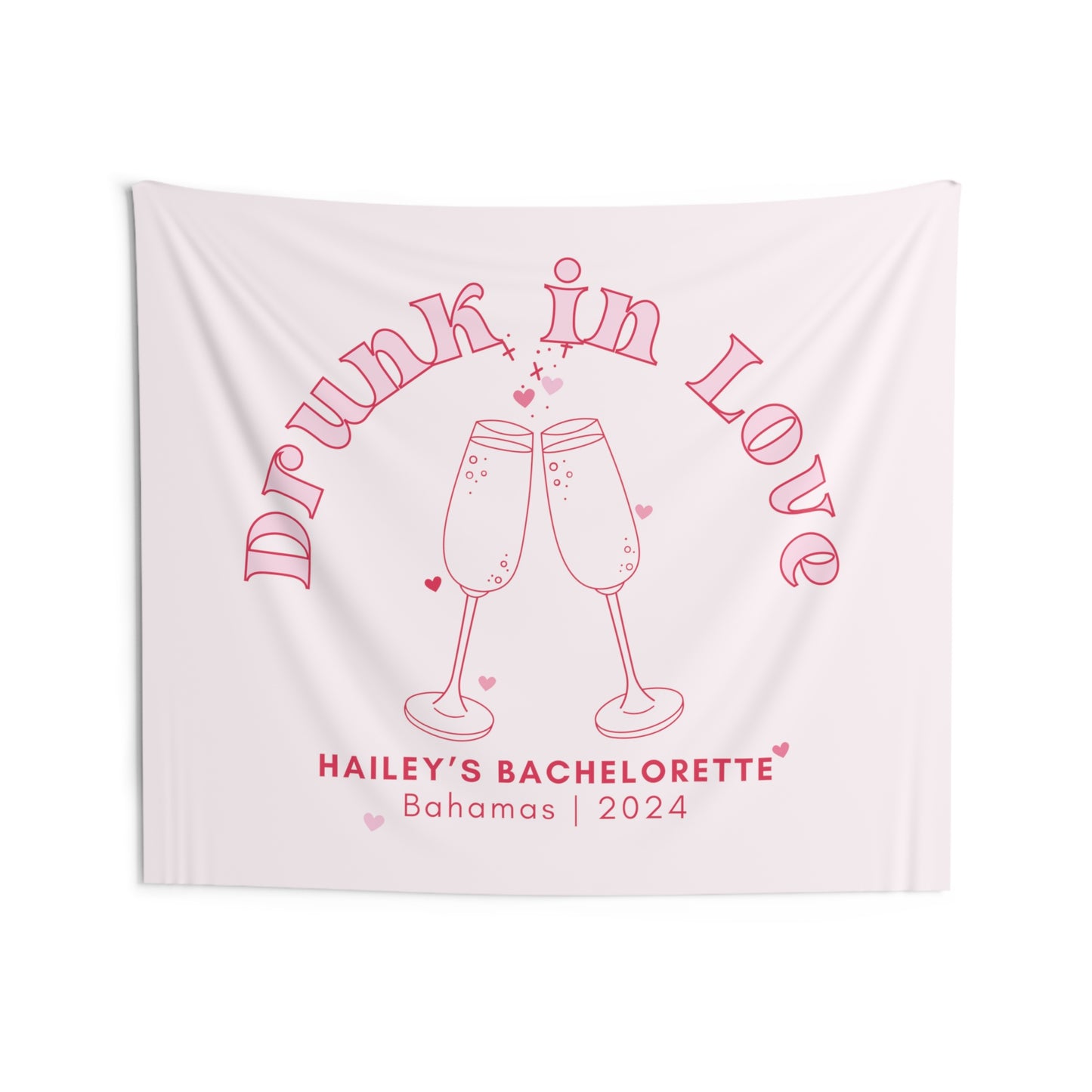 Drunk in Love Bachelorette Party Banner - Champagne Glasses