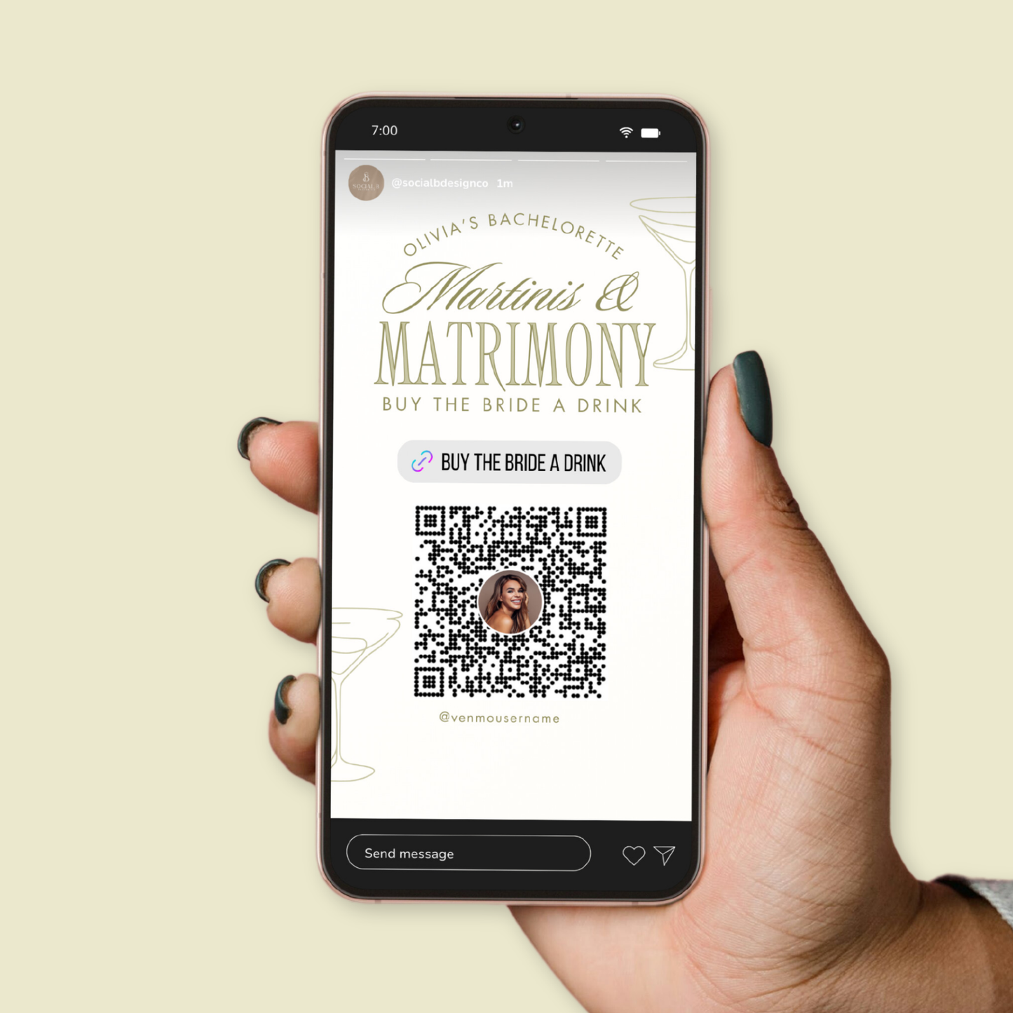Martinis & Matrimony Buy the Bride a Drink Template (Digital Download)