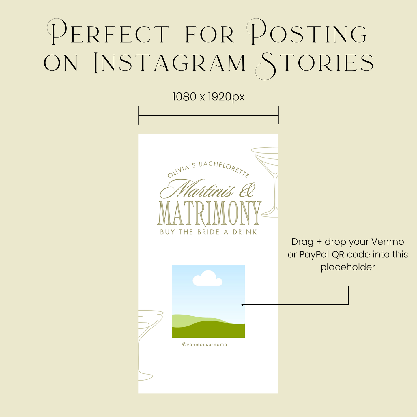 Martinis & Matrimony Buy the Bride a Drink Template (Digital Download)