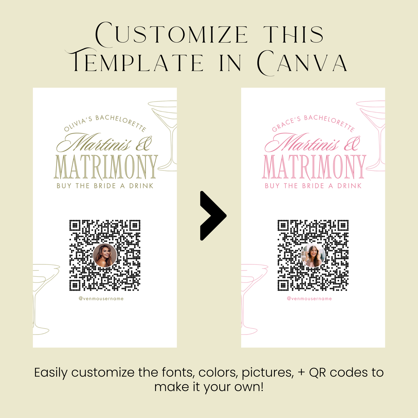 Martinis & Matrimony Buy the Bride a Drink Template (Digital Download)