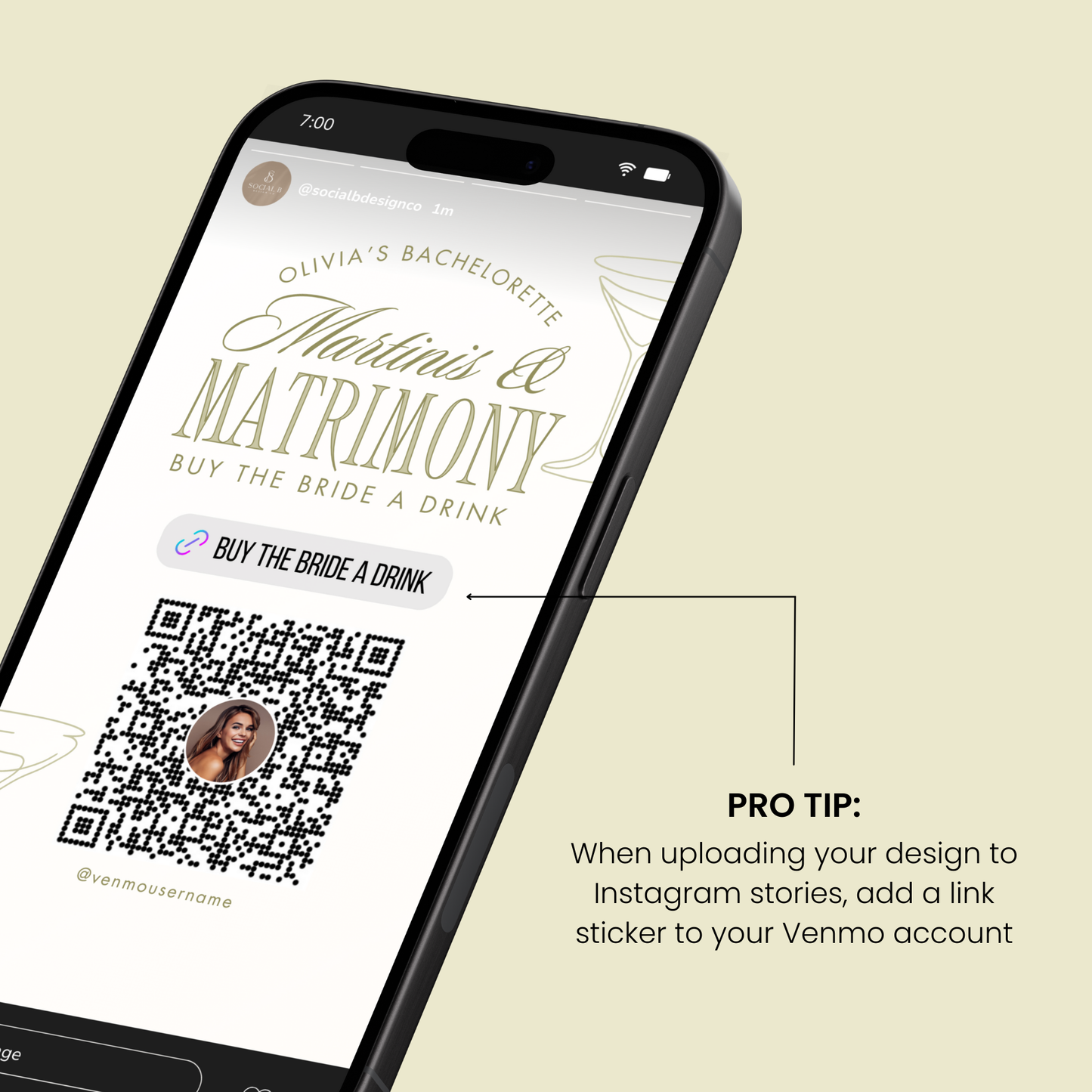 Martinis & Matrimony Buy the Bride a Drink Template (Digital Download)