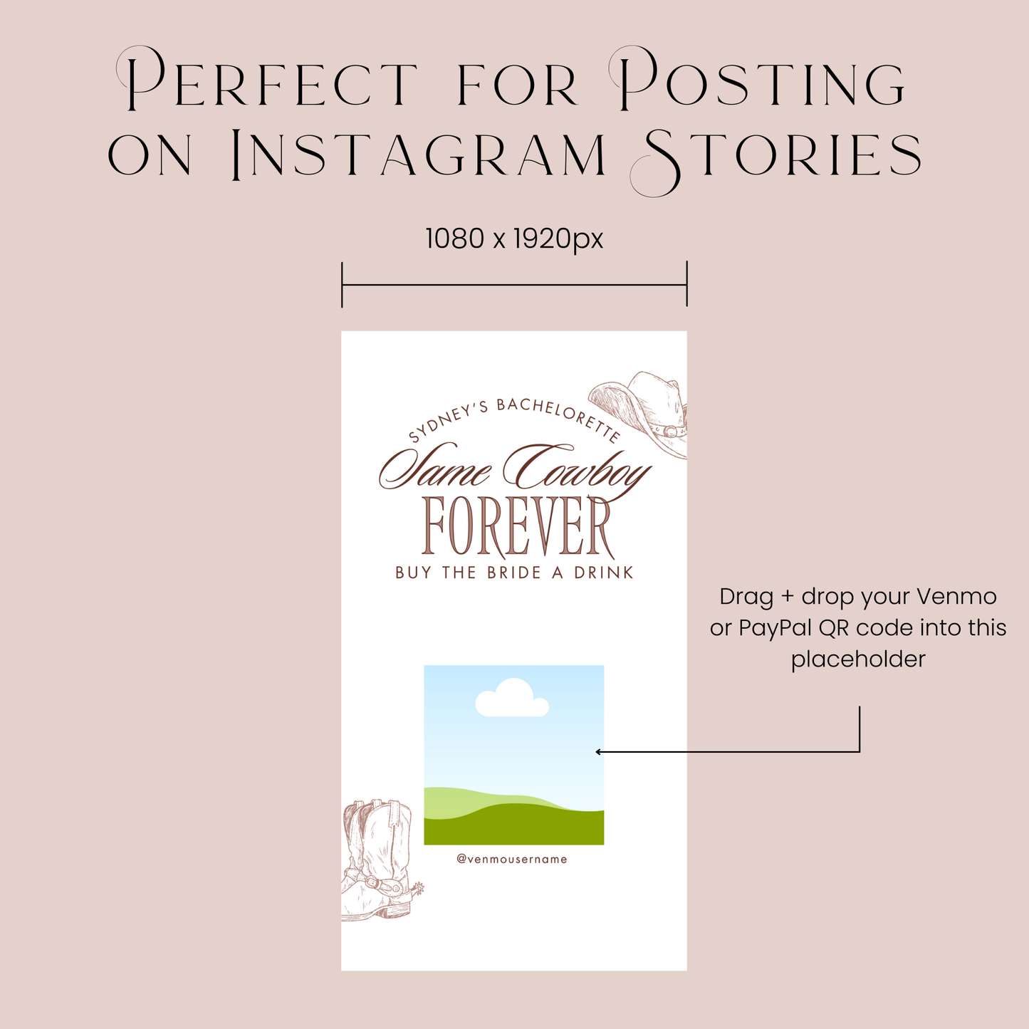 Same Cowboy Forever Buy the Bride a Drink Template (Digital Download)