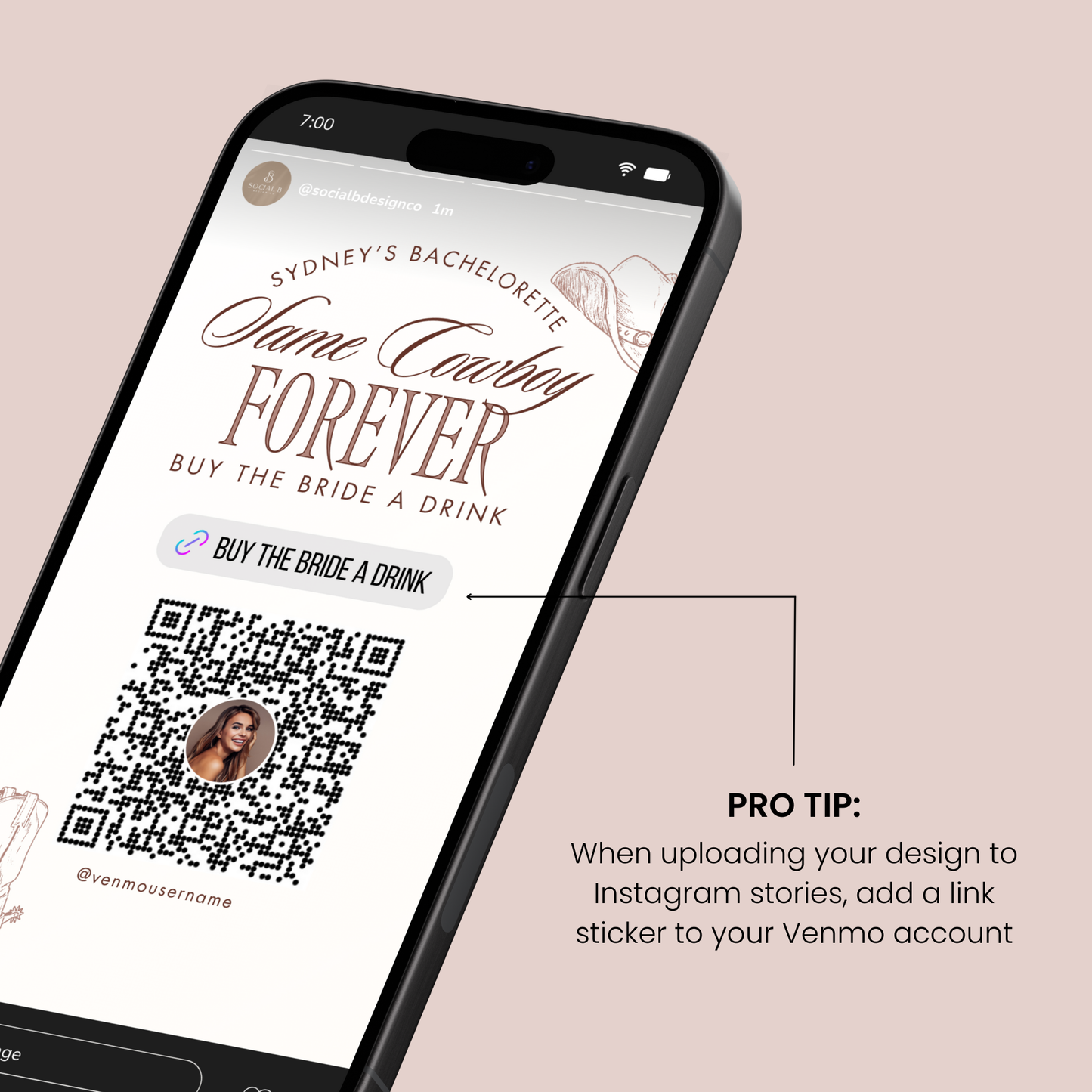 Same Cowboy Forever Buy the Bride a Drink Template (Digital Download)
