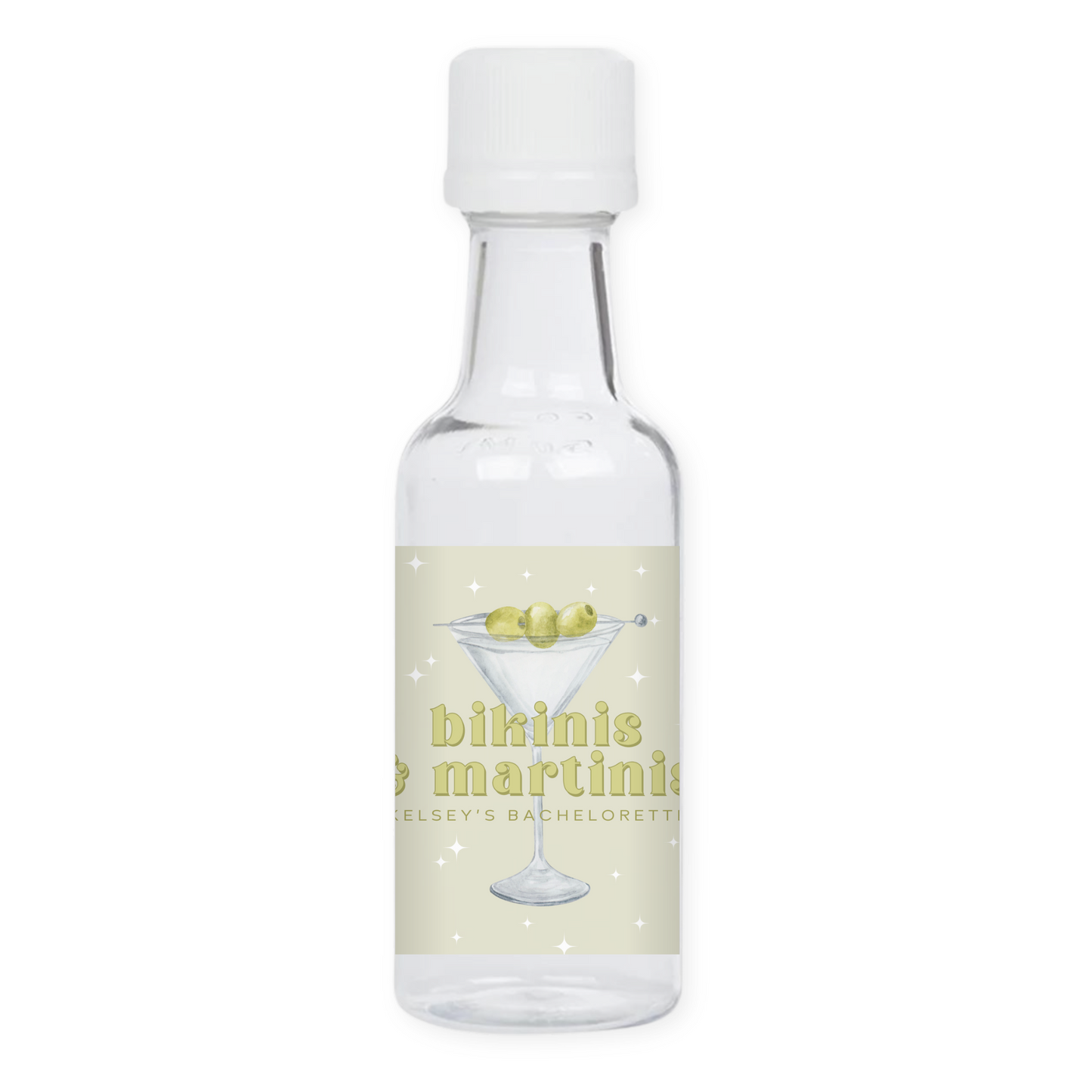 Bikinis & Martinis Bachelorette Party Mini Liquor Label - Dirty Martini