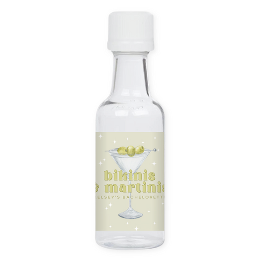 Bikinis & Martinis Bachelorette Party Mini Liquor Label - Dirty Martini