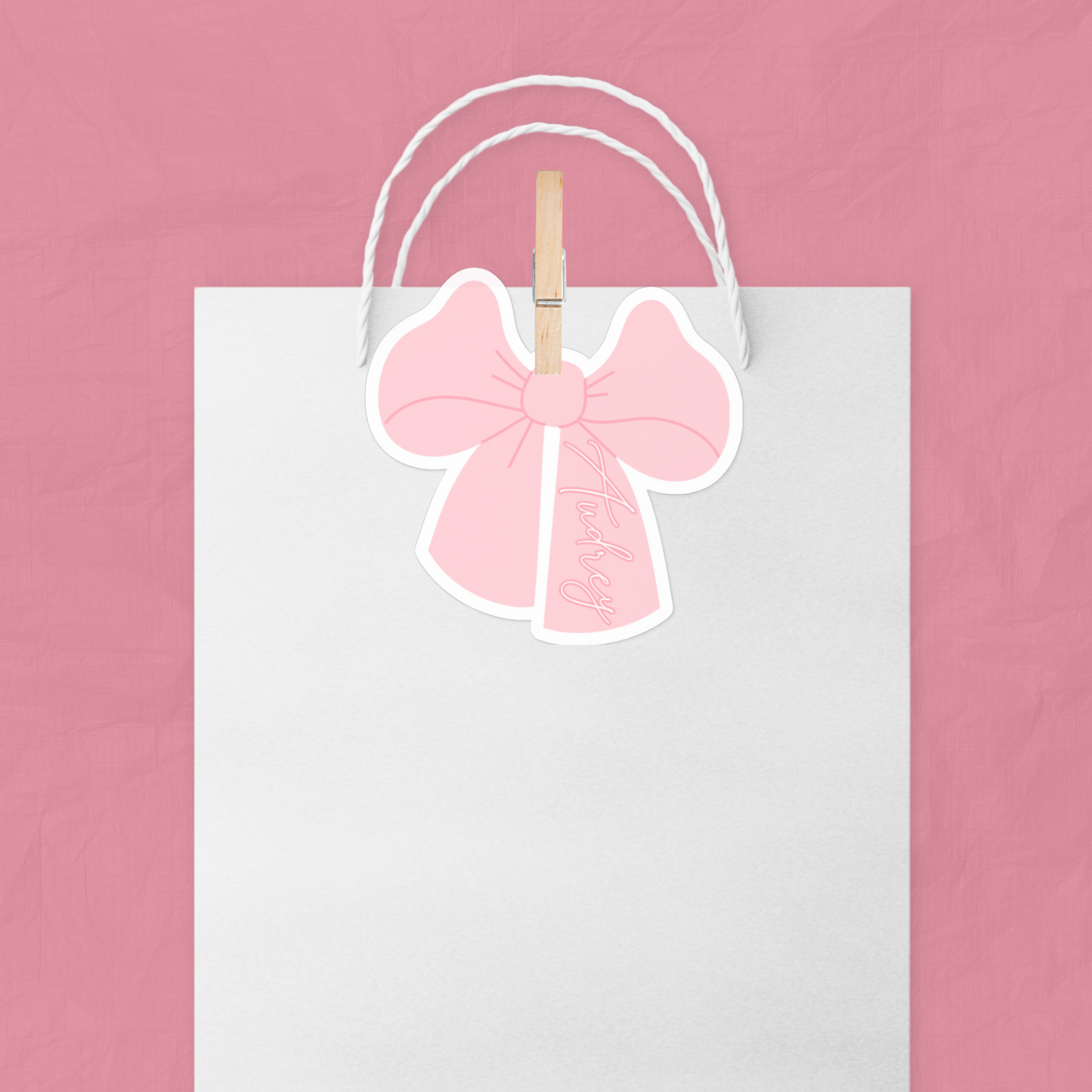 Pink Bow Party Gift Tag