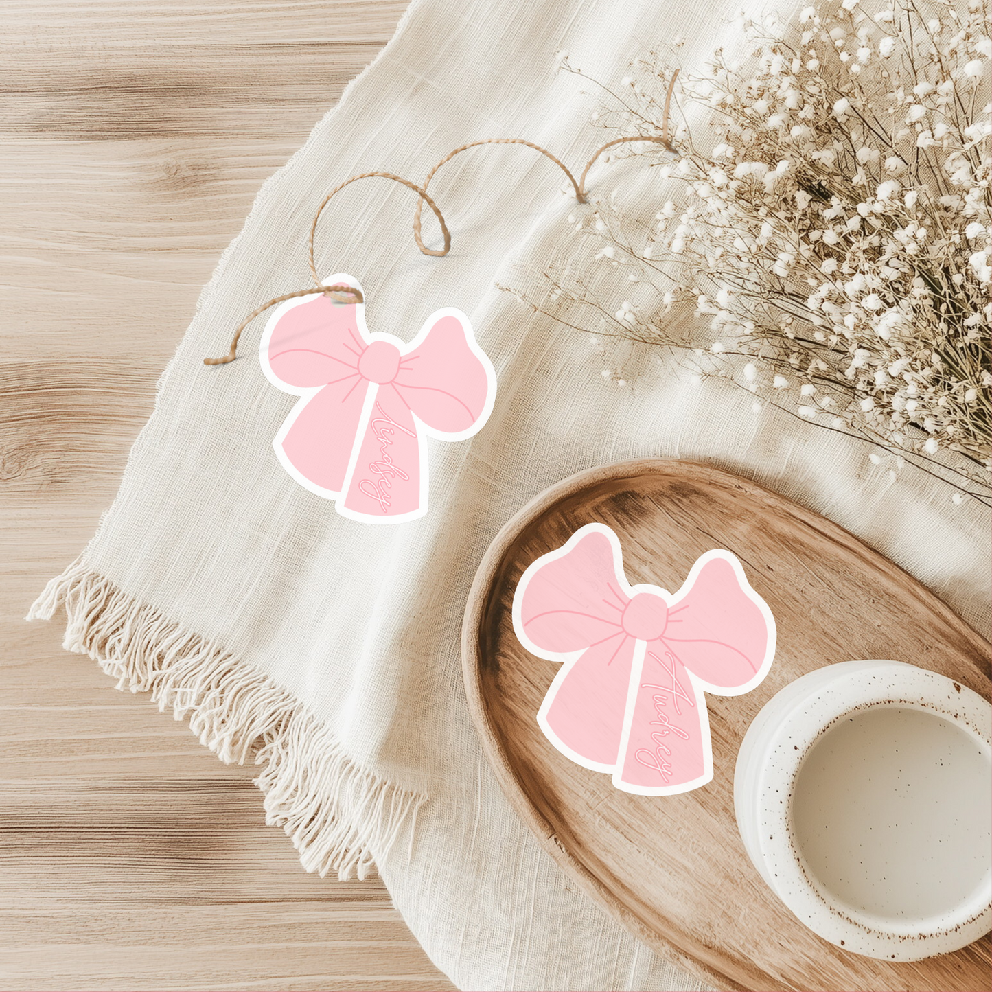Pink Bow Party Gift Tag