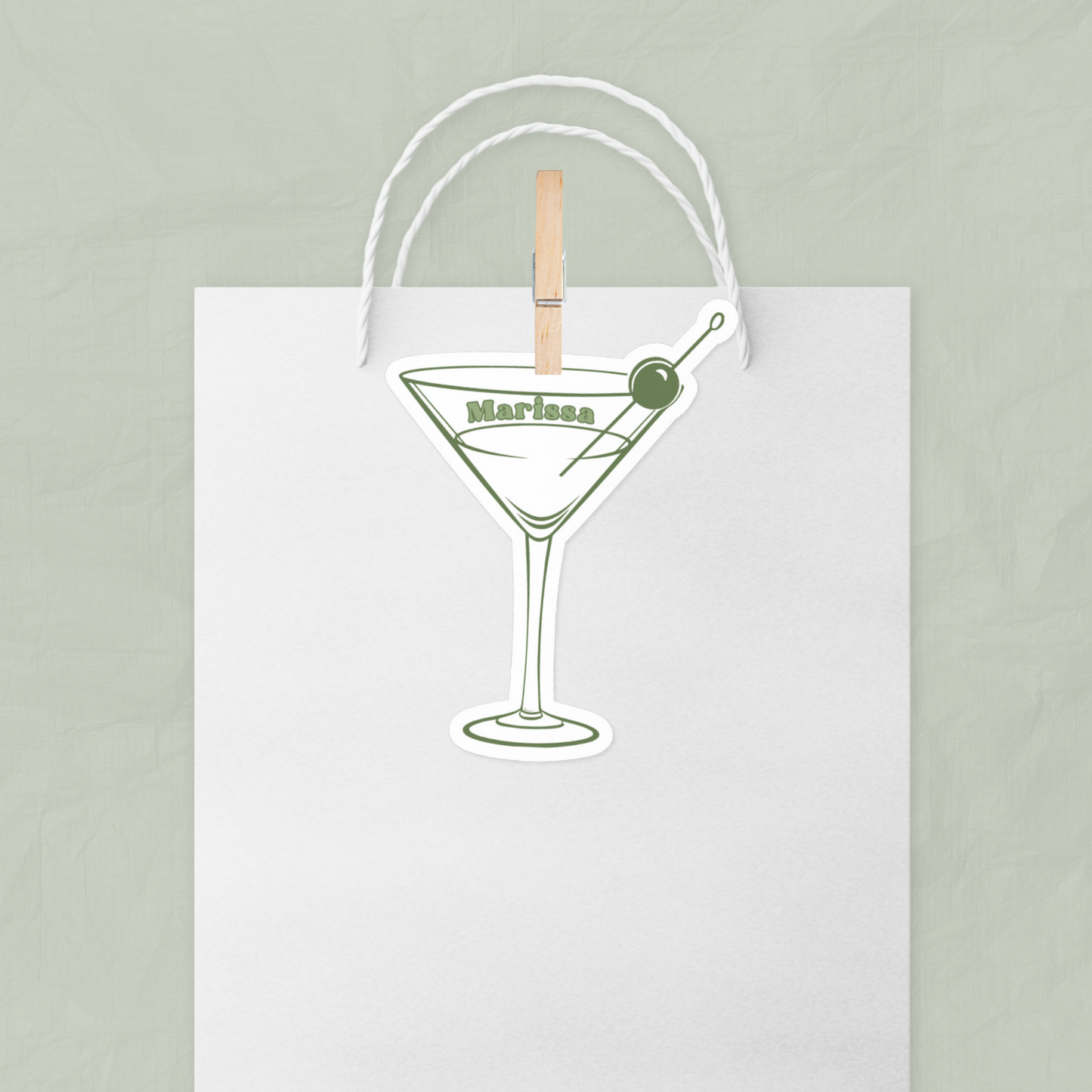Dirty Martini Party Gift Tag - Green