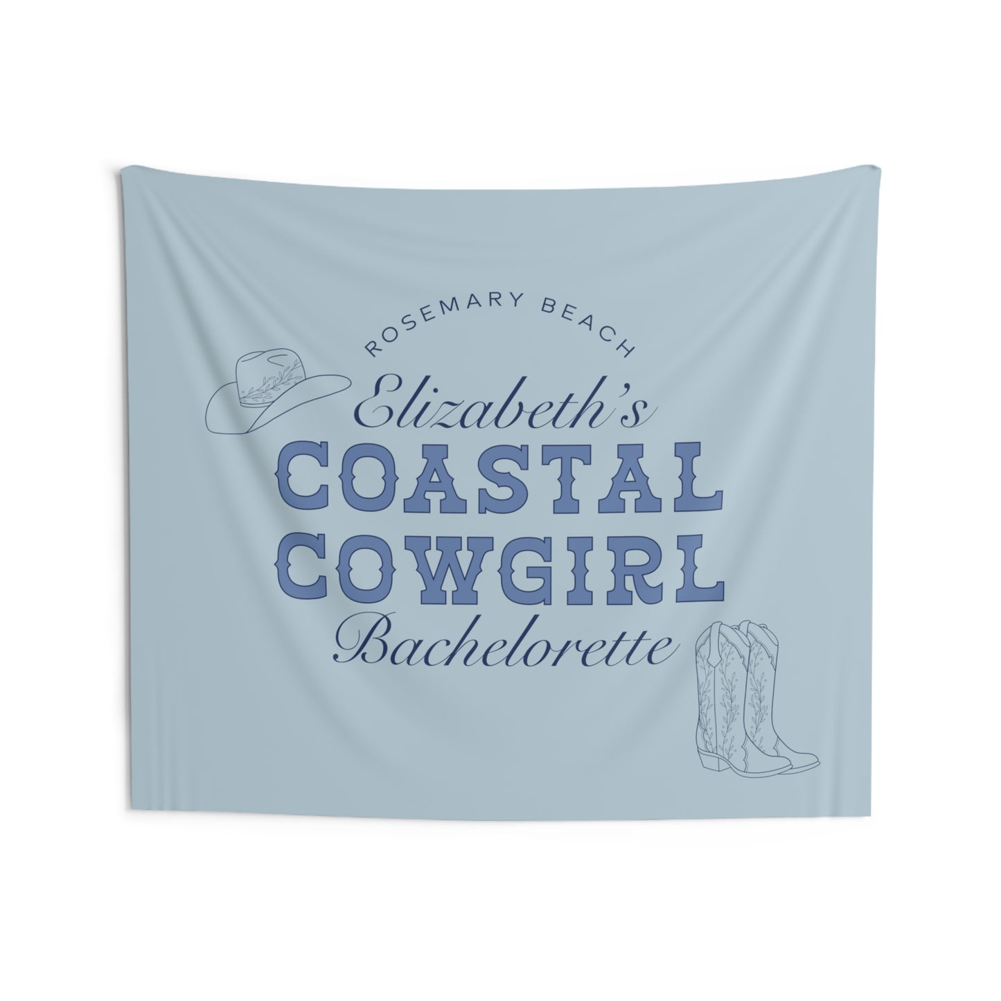 Blue Coastal Cowgirl Bachelorette Party Banner