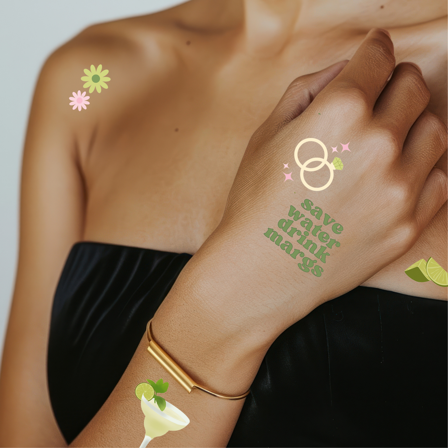 Margs & Matrimony Bachelorette Temporary Tattoo Sheets