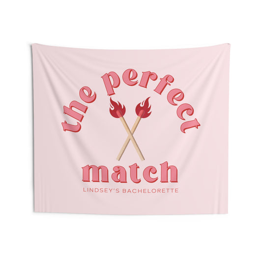 Perfect Match Bachelorette Party Banner - Pink & Red