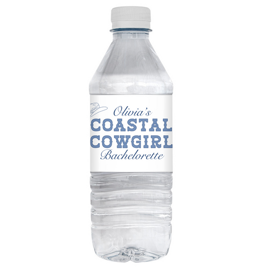 Coastal Cowgirl Bachelorette Party Water Bottle Label