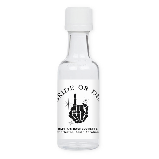 Bride or Die Bachelorette Party Mini Liquor Label - Ring Finger