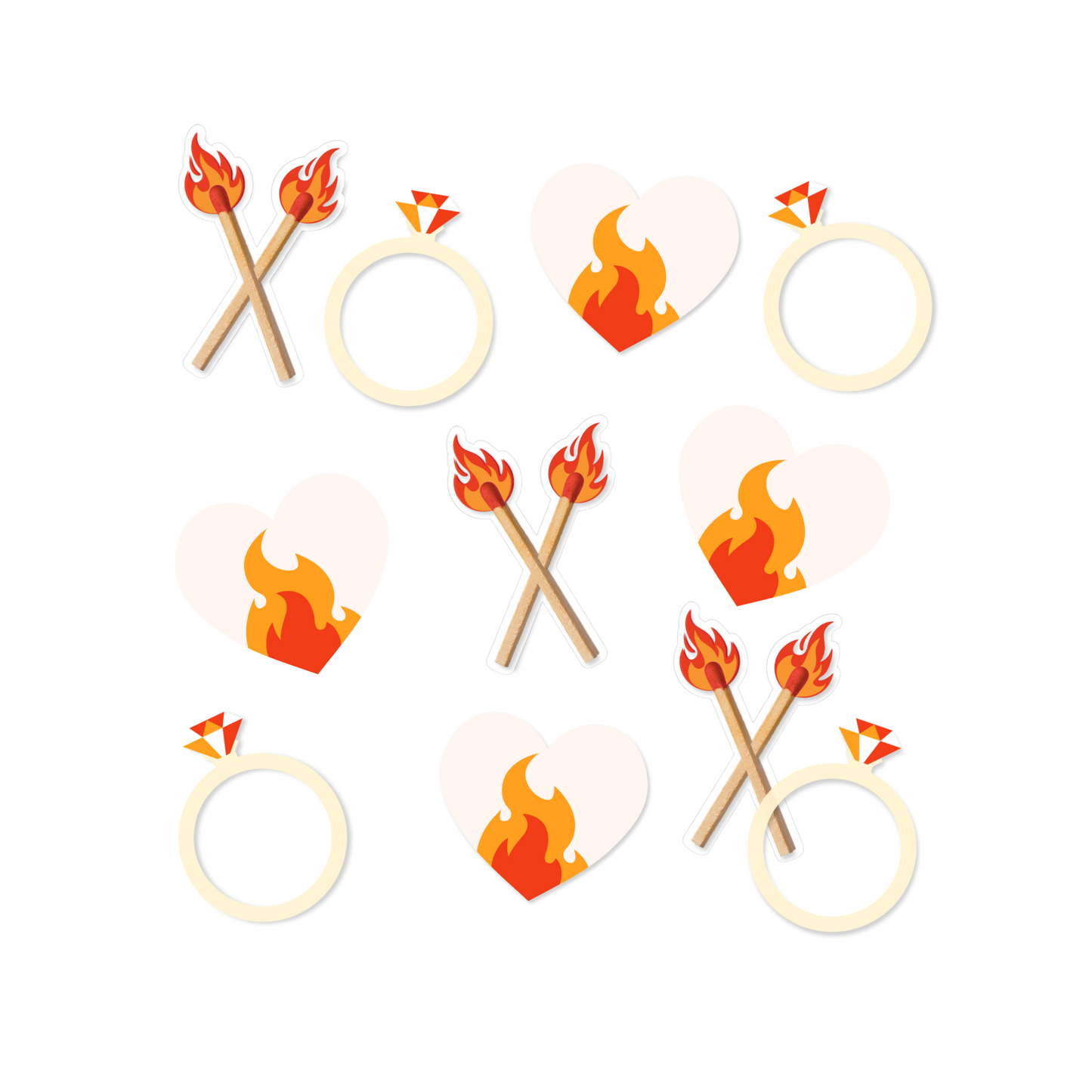 Perfect Match Bachelorette Party Confetti - Red & Orange