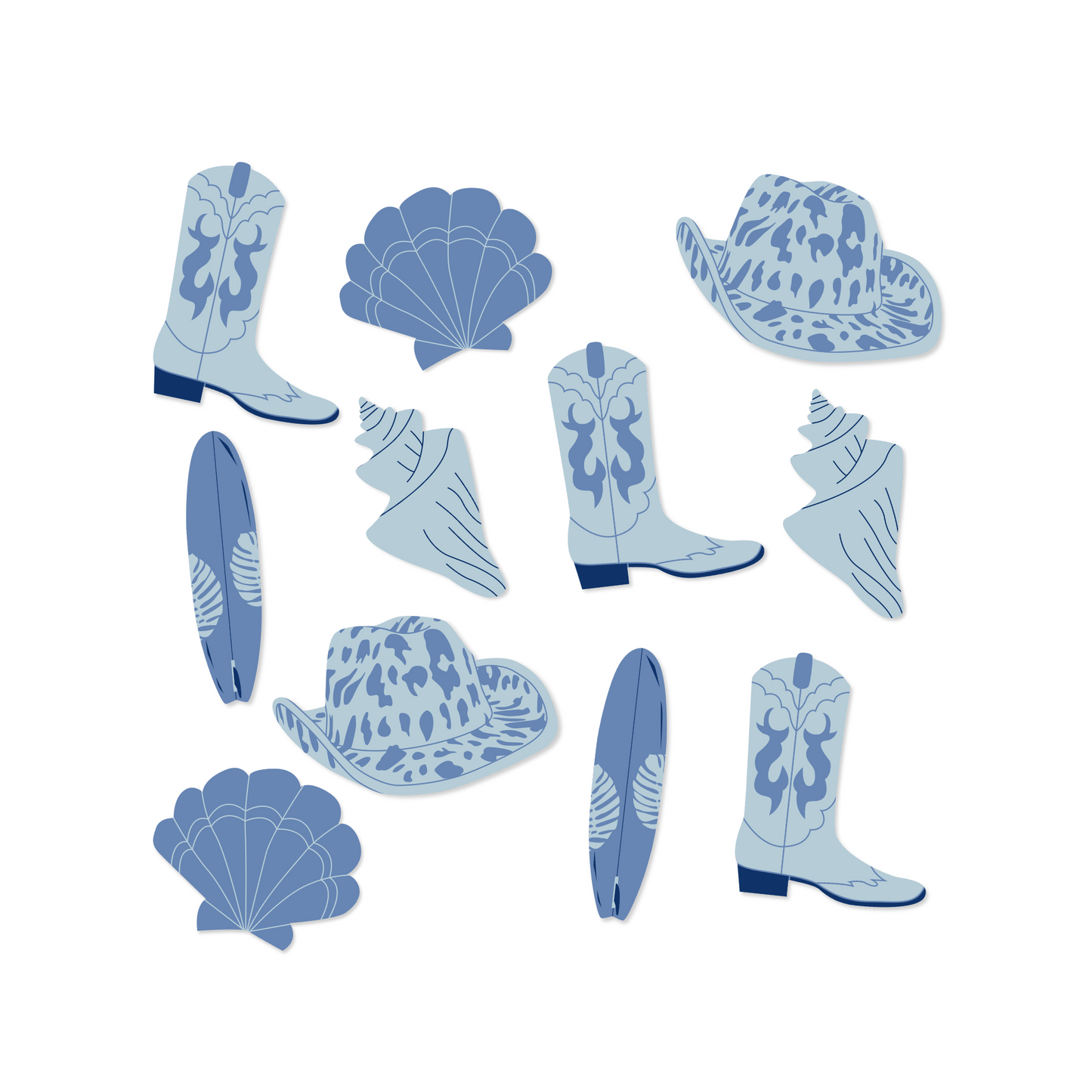 Coastal Cowgirl Bachelorette Party Confetti
