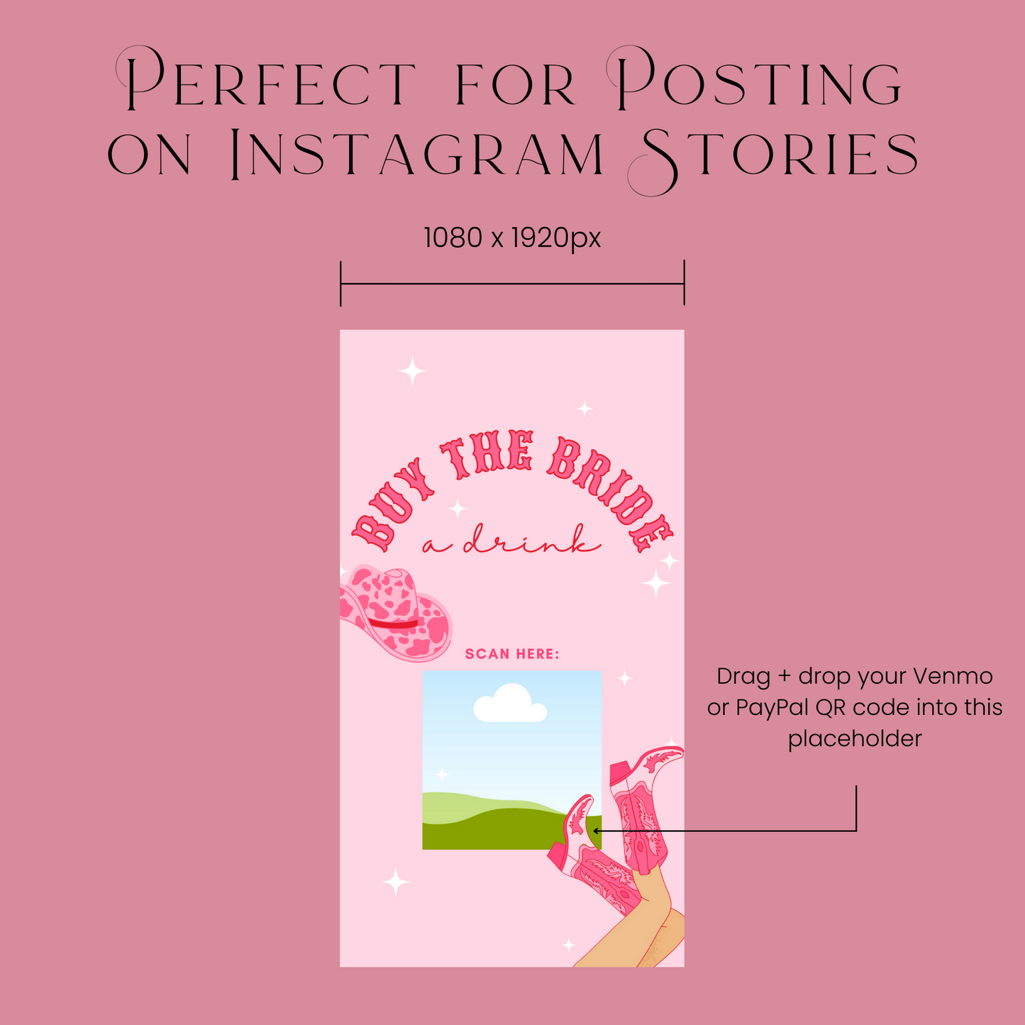 Perfect for posting on Instagram stories (1080px x 1920px size)