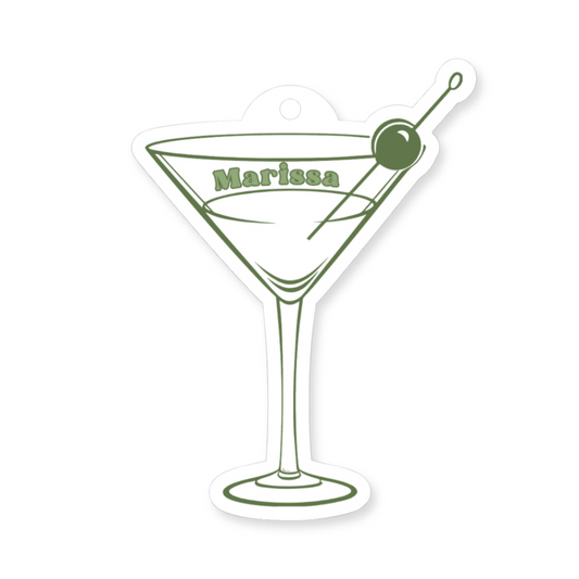 Dirty Martini Party Gift Tag - Green