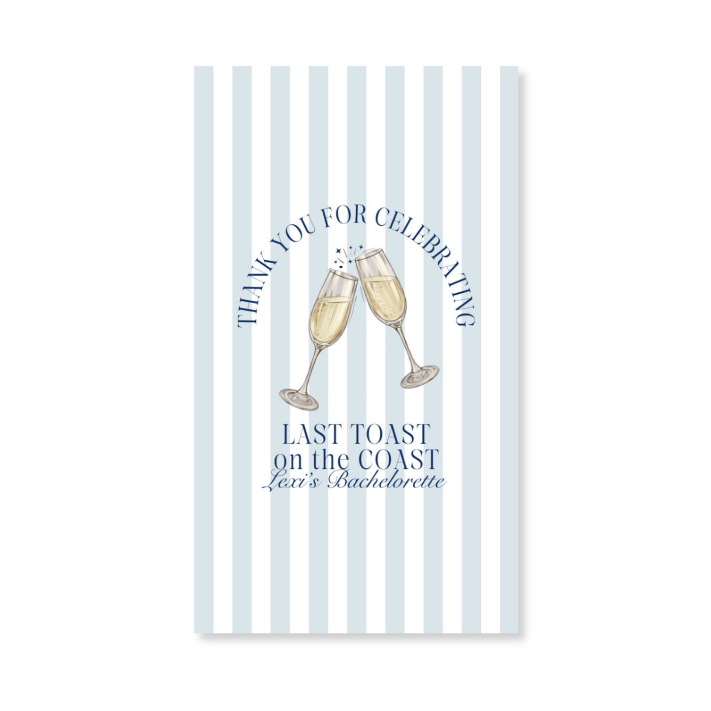 Last Toast on the Coast Bachelorette Party Gift Tag