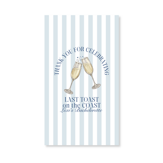 Last Toast on the Coast Bachelorette Party Gift Tag