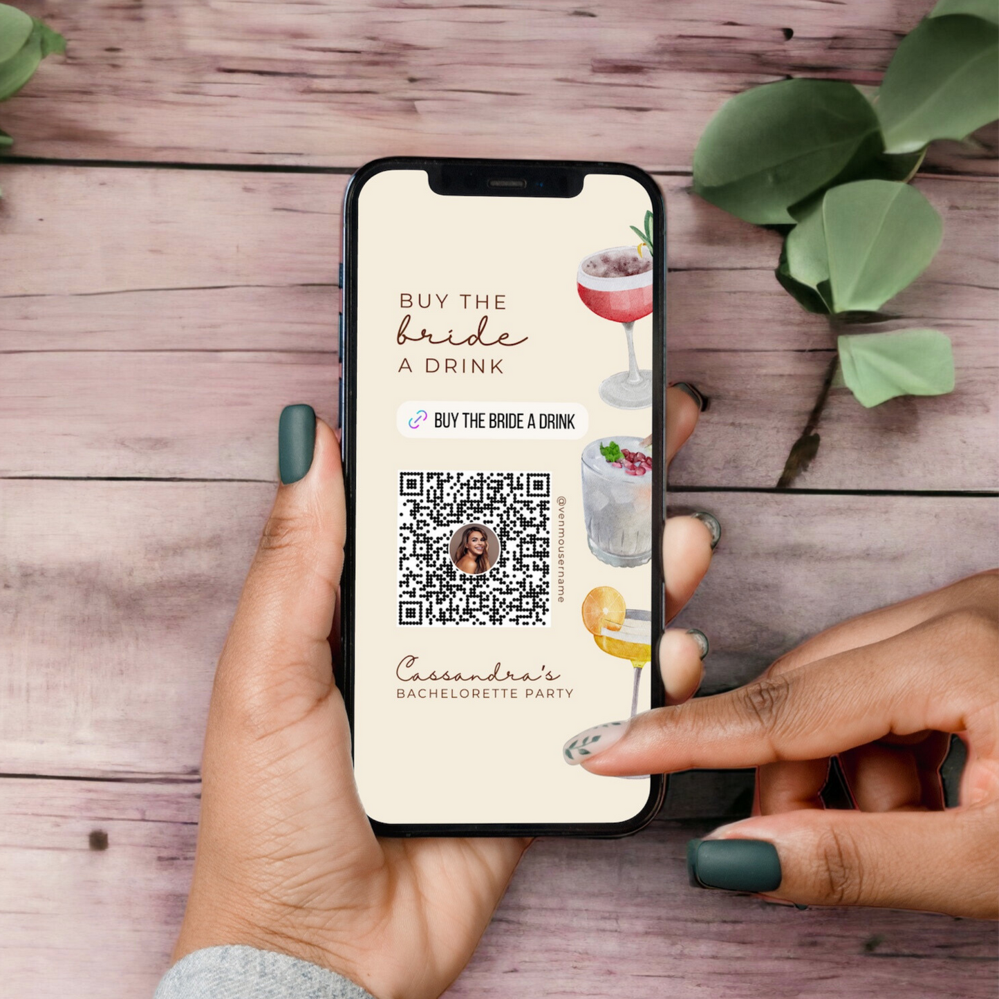 Cocktail Buy the Bride a Drink Template (Digital Download)
