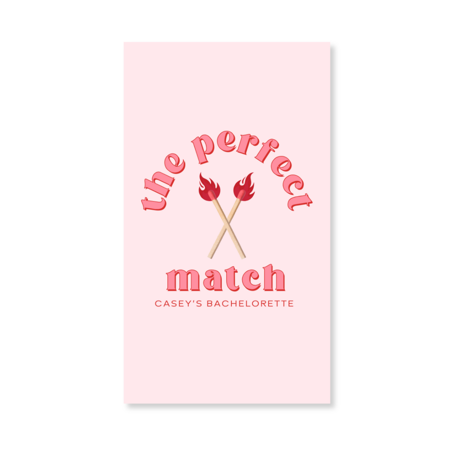 Perfect Match Bachelorette Party Gift Tag - Pink and Red