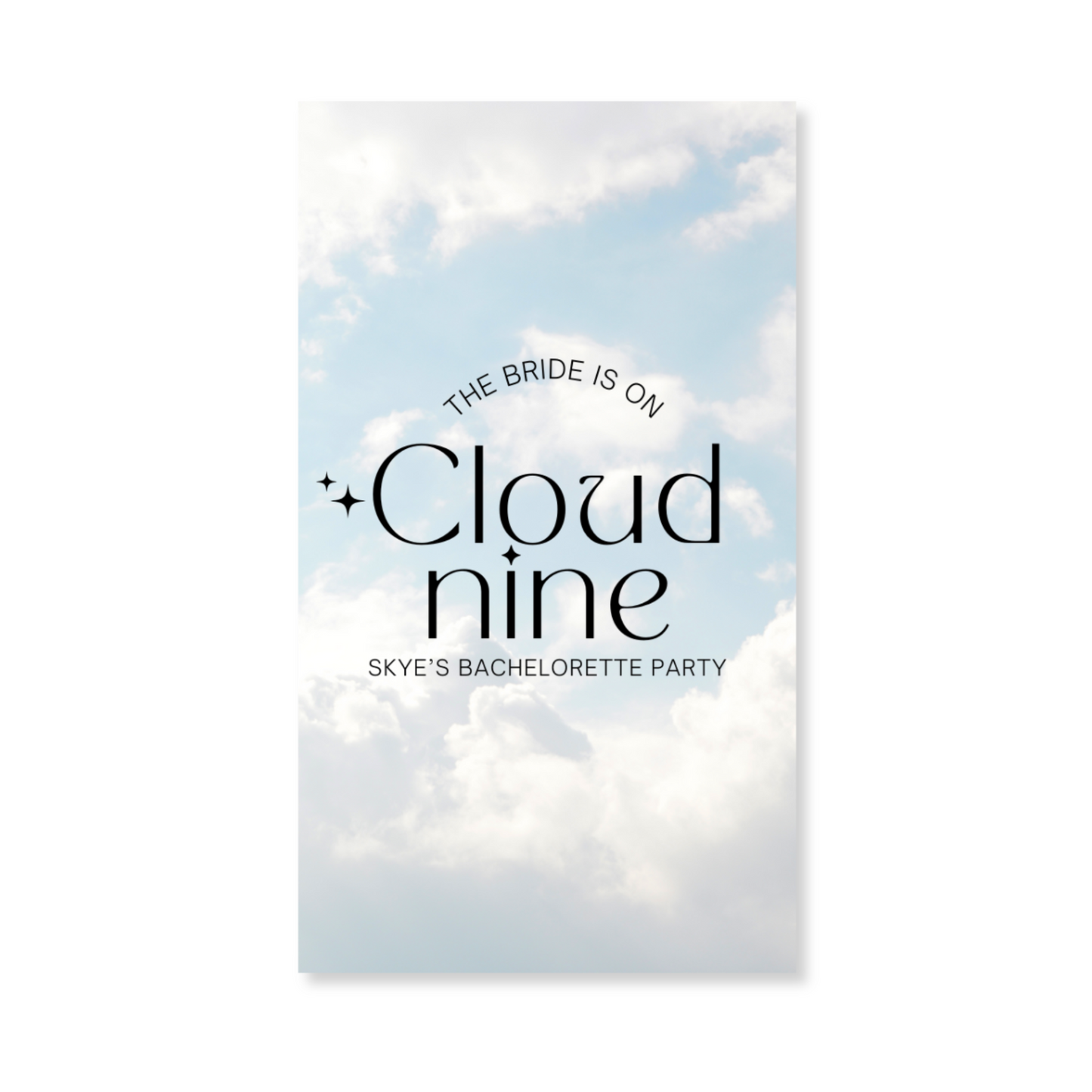 Bride On Cloud 9 Bachelorette Party Gift Tag