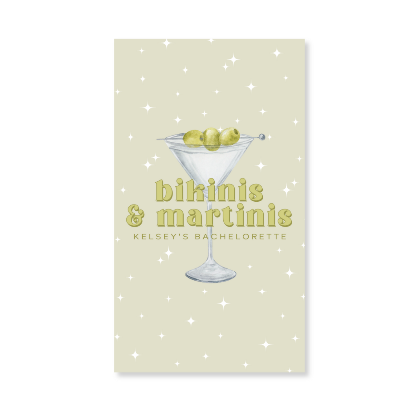 Bikinis and Martinis Bachelorette Party Gift Tag