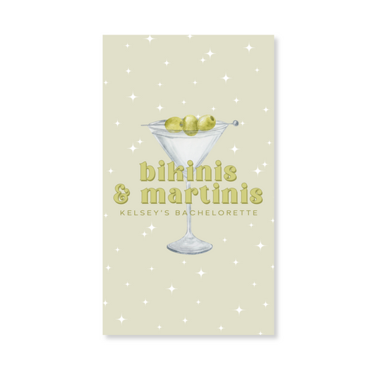 Bikinis and Martinis Bachelorette Party Gift Tag