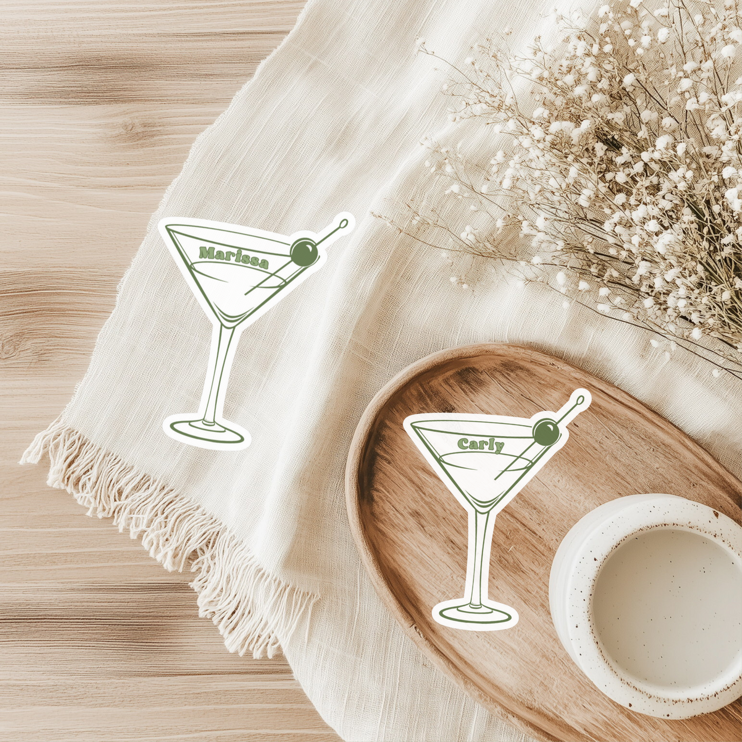 Dirty Martini Party Gift Tag - Green