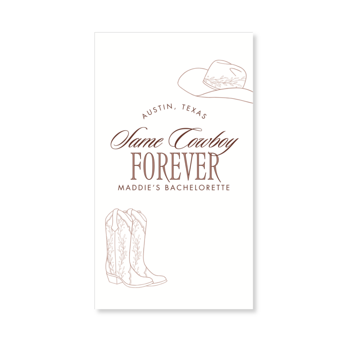 Same Cowboy Forever Bachelorette Party Gift Tag