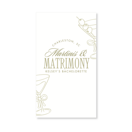 Martinis and Matrimony Bachelorette Party Gift Tag