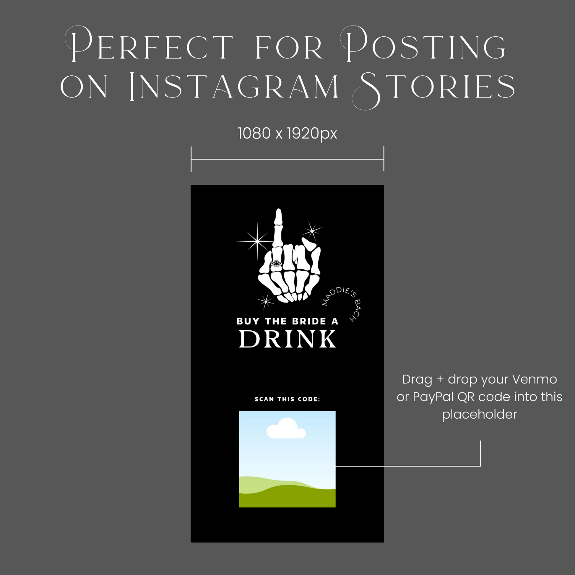 Perfect for posting on Instagram stories (1080px x 1920px)