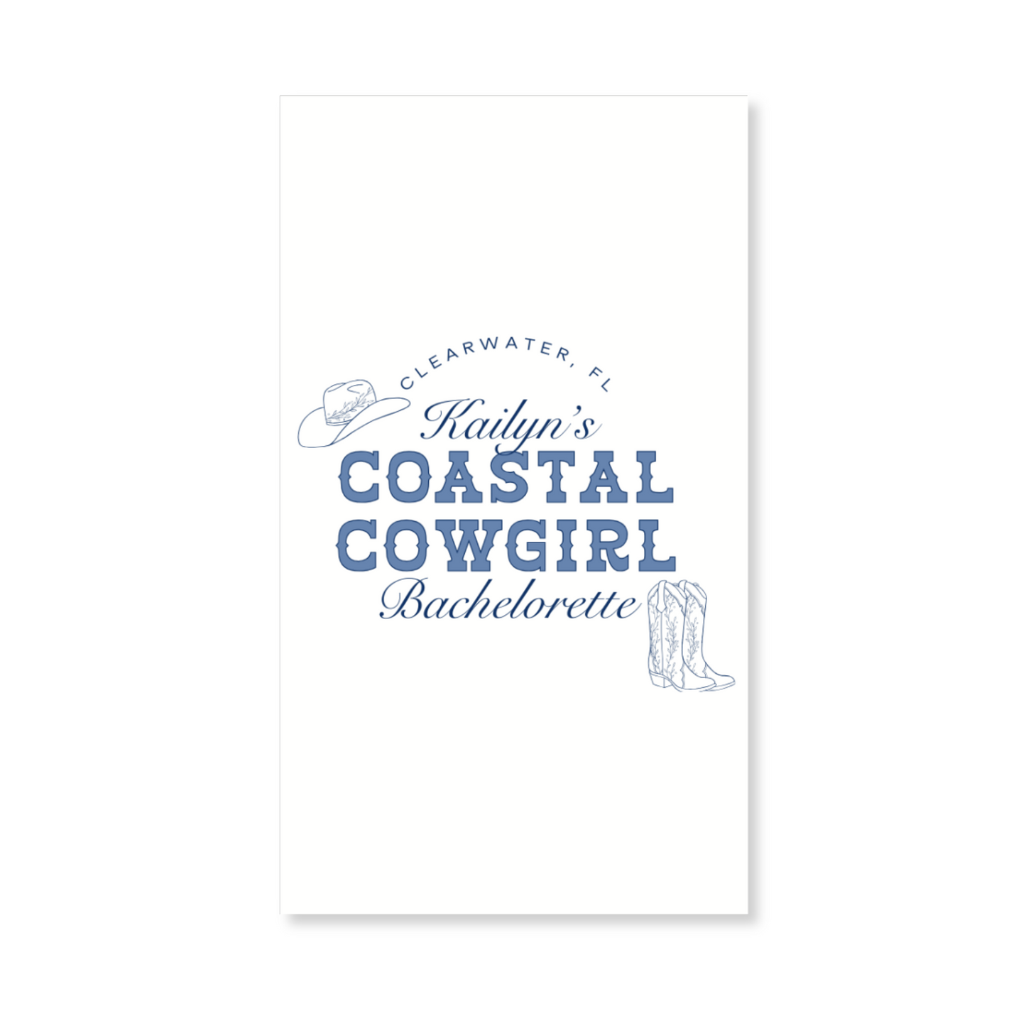 Coastal Cowgirl Bachelorette Party Gift Tag