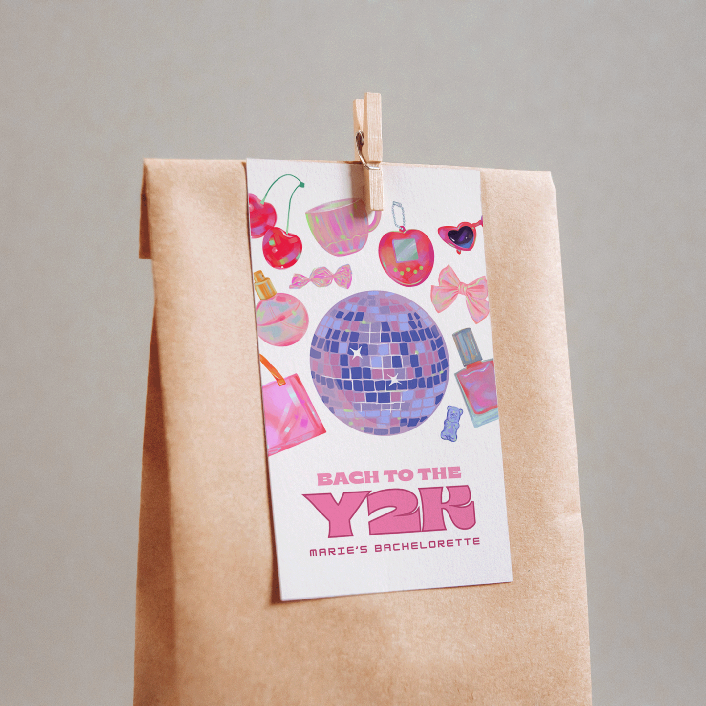 Bach to the Y2k Bachelorette Party Gift Tag