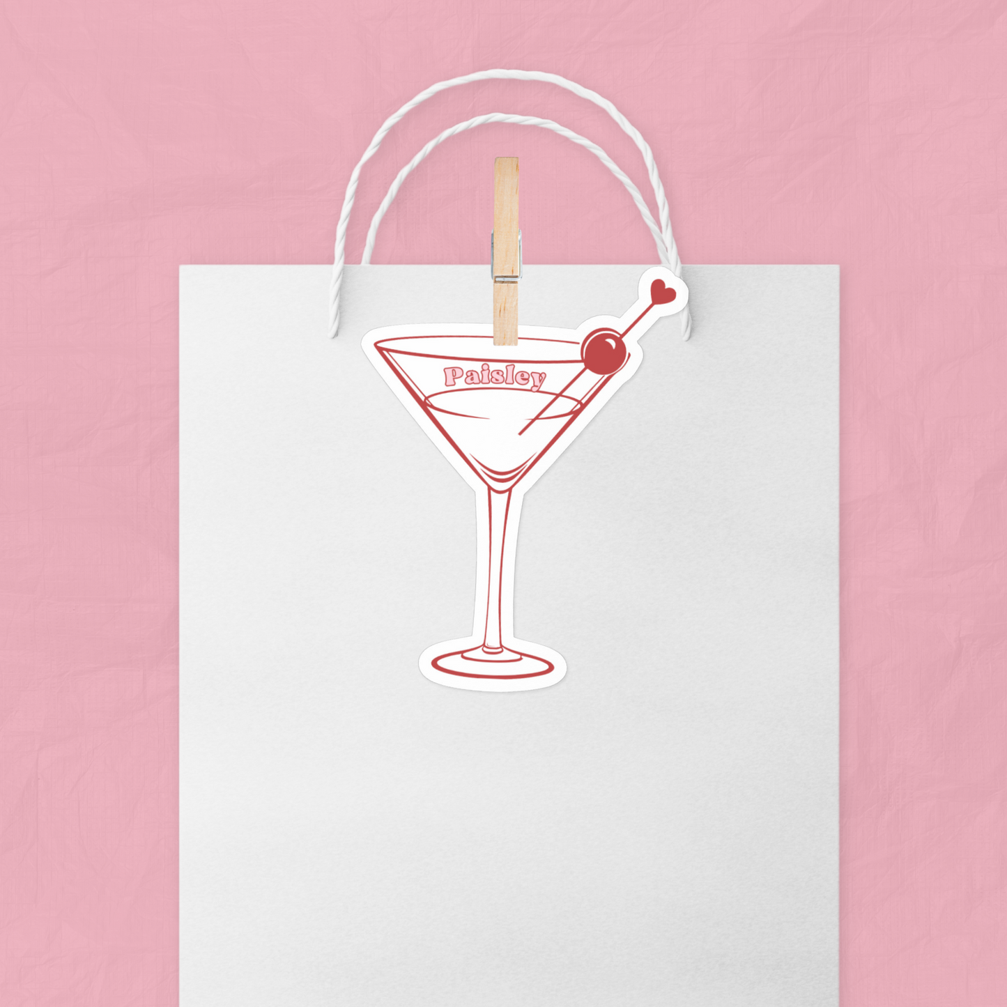 Dirty Martini Party Gift Tag - Red