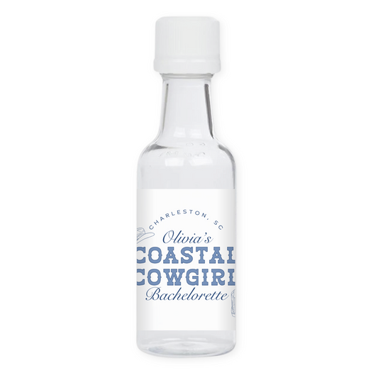 Coastal Cowgirl Bachelorette Party Mini Liquor Label