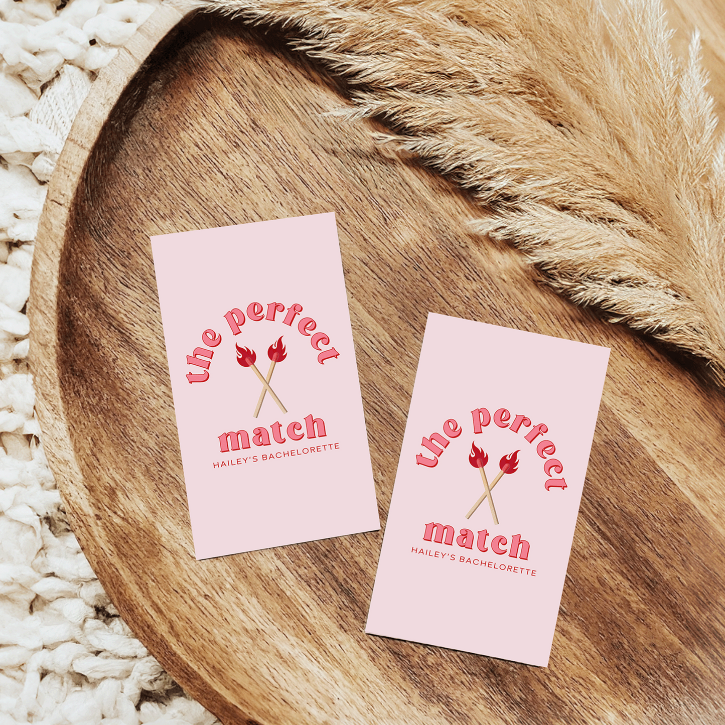 Perfect Match Bachelorette Party Gift Tag - Pink and Red