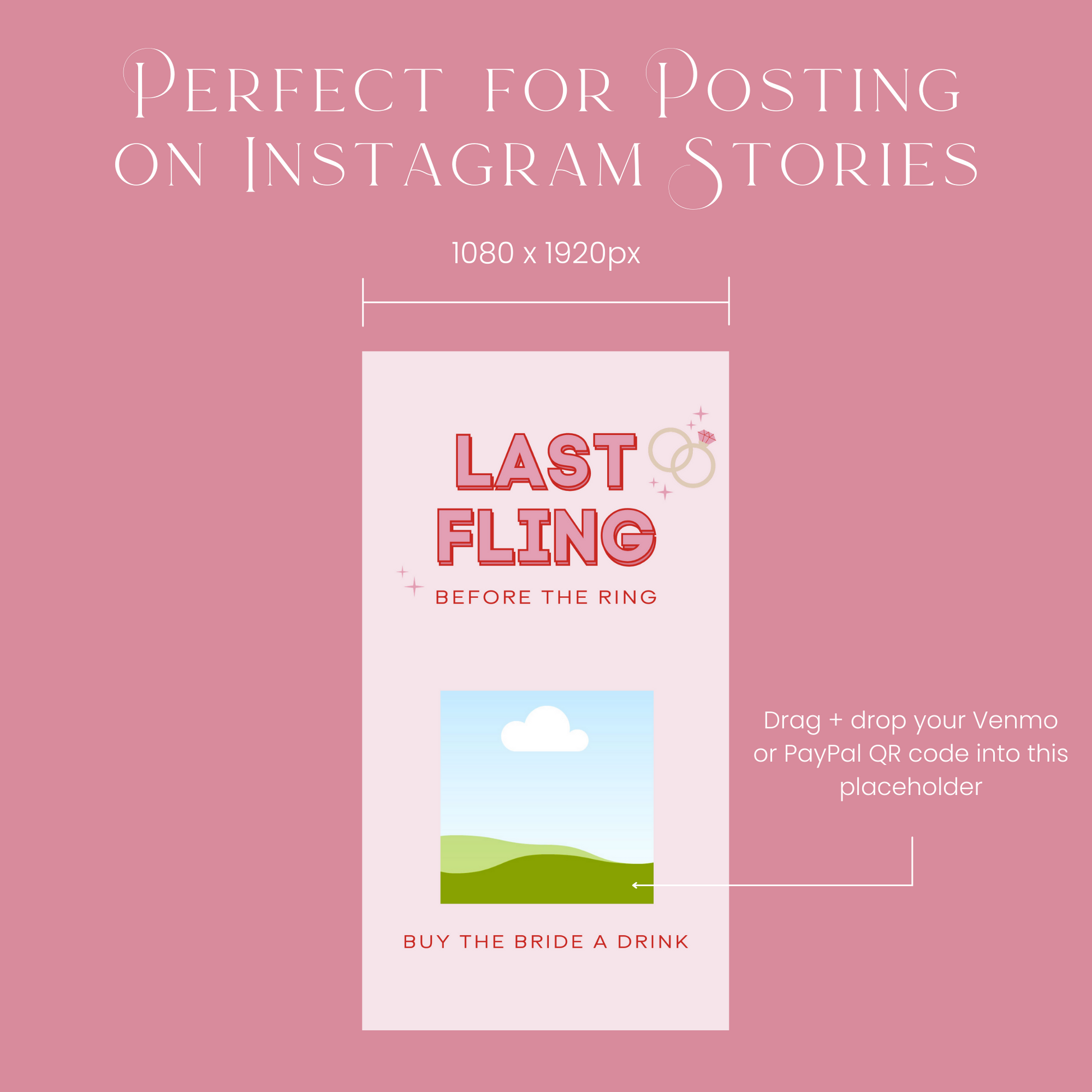 Buy the Bride a Drink Venmo Template for Instagram stories