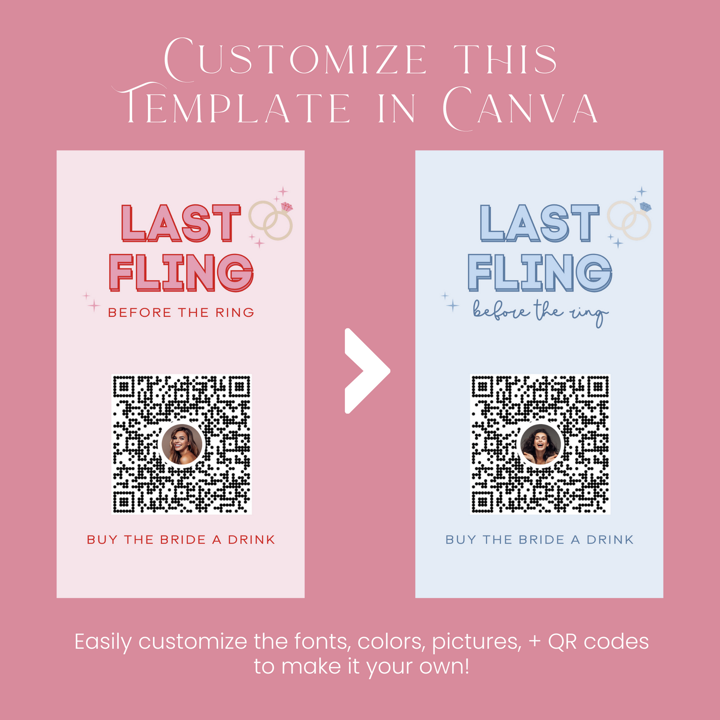 Last Fling Before the Ring Buy the Bride a Drink Template (Digital Download)