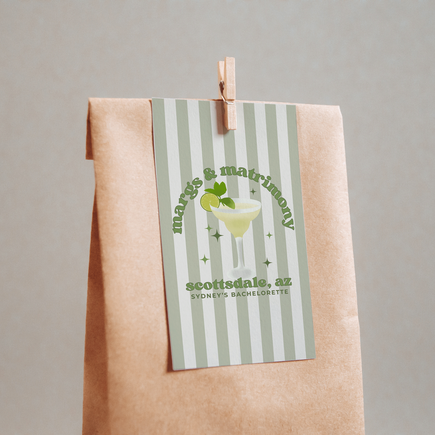 Margs & Matrimony Bachelorette Party Gift Tag
